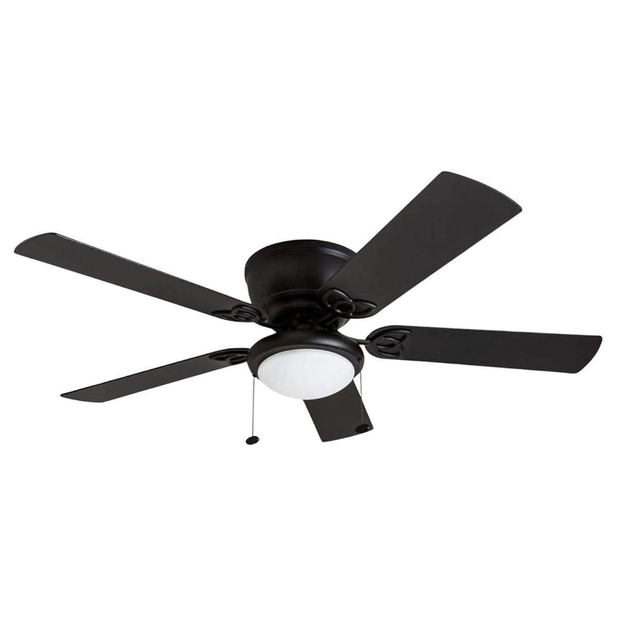 Prominence Home Benton 52" Traditional Ceiling Fan with LED Light, Matte Black - Large Indoor Electric Fan with 800 Lumens, 5 Dual-Finish Blades, and 3-Speed Reversible Motor