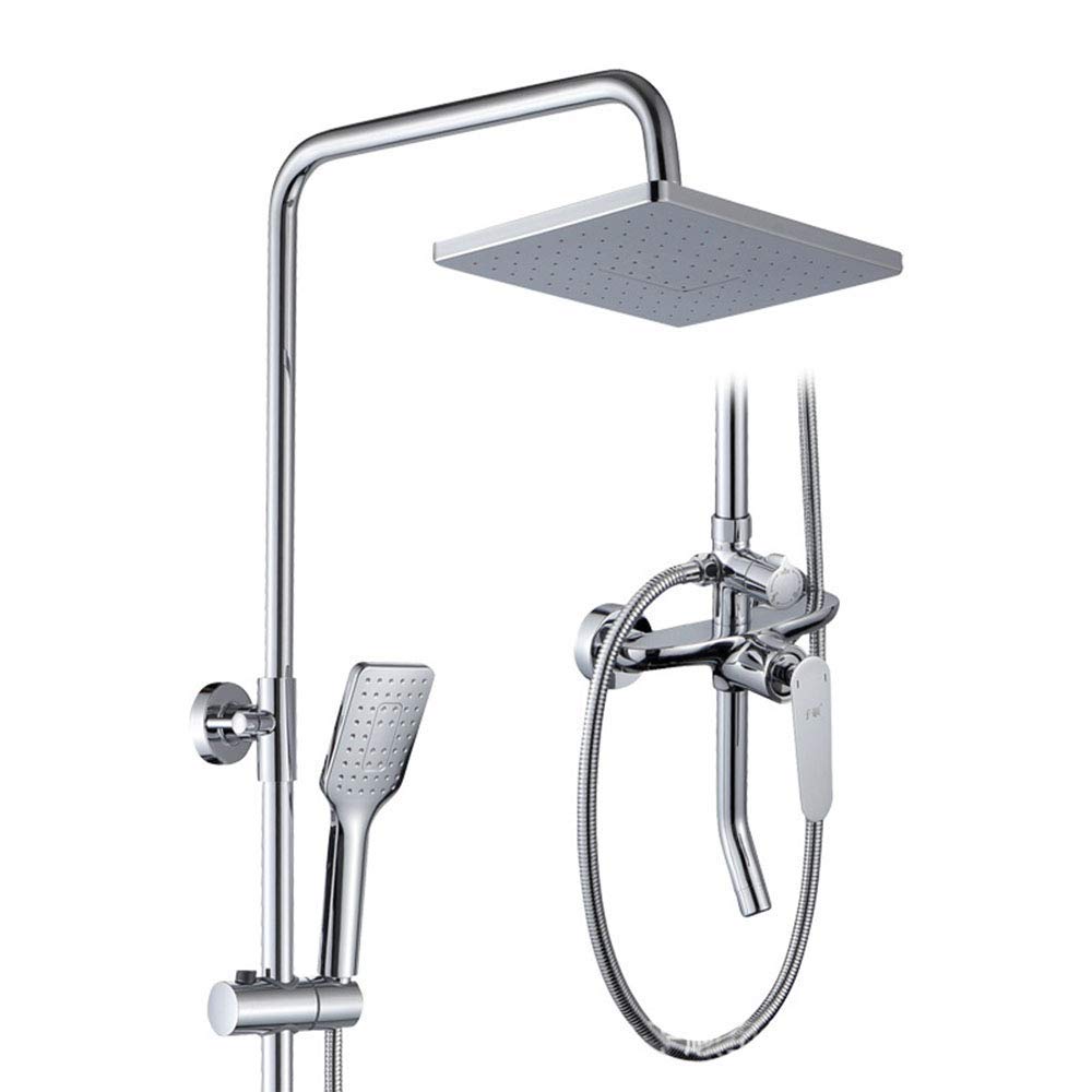 Shower Faucet Brass Round Rainfall Shower Head Set Bathroom Hot&Cold Mixer Valve Wall Mounted Shower Faucet