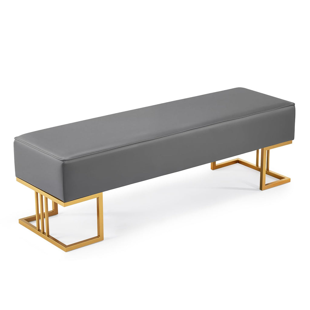 Omysalon Waiting Room Bench Seating Faux Leather, 55.1’’ Office Guest Chair Reception Chair, Lobby Furniture for Conference Room Beauty Salon