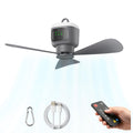18 inch Portable Ceiling Fan with Light & Remote, 12000mAh Battery Powered Rechargeable Tent Fan, Outdoor Ceiling Camping Fans Light with Hanging Hook for Canopy Gazebo Patio RV Travel Fishing