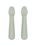 Lalo Little Spoon Set - 2 Piece Baby Spoons Set for Infants & Babies - Made From Food Grade Silicone Dishwasher Safe - Baby Feeding Essentials for Early Stage Mealtime - Sage