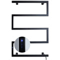 Bathroom Electric Heated Towel Rail Radiator, 304 Stainless Steel Towel Warmer Drying Rack, Wall Mounted Heated Towel Rack with Timer/Temperature Control Function,Bright,Hardwired (Black Plug in)