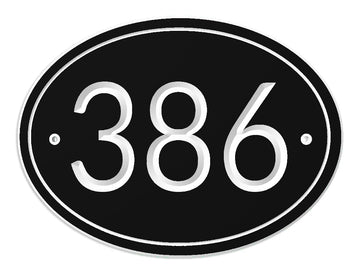 address plaque - House Number sign Oval, Outdoor, Weatherproof, Durable, simple, Modern, contemporary