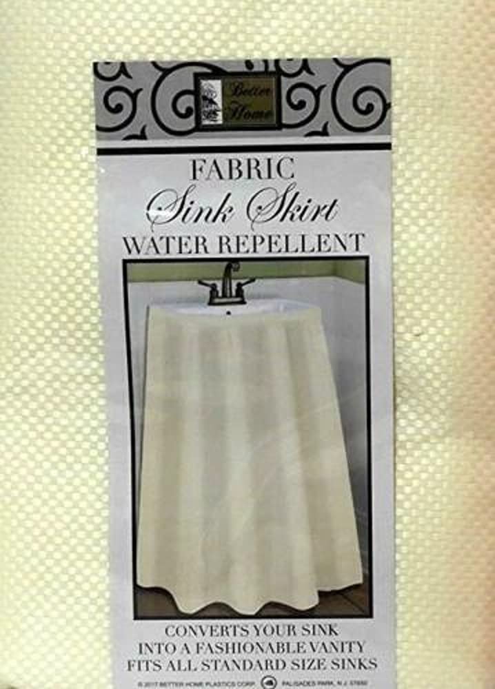 Better Home Ivory Fabric Sink Skirt Water Repellent Standard Size