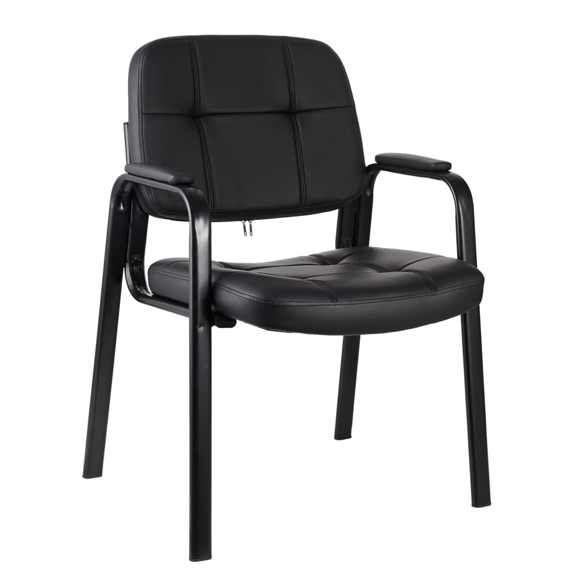 Clatina Classic Reception Chair with Padded Armrests and Sturdy Steel Frame, Ergonomic Guest Chair for Office Conference Waiting Meeting Room,
