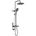 Exposed Shower System Gray Shower Set Modern 4 Functions Shower Fixtures,Rainfall Shower Head with Hand Shower,Space Aluminum Shower Faucet for Bathroom