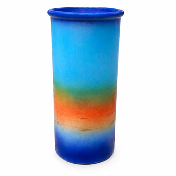 Handmade USA Ocean Blue VASE - 9" H x 4.5" W Perfect Pottery Wedding Gift Individually Signed by Award-Winning Artist Judith Stiles in Cape Cod Studio for Mantelpiece, Bedroom, Living Room
