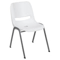 Flash Furniture Hercules Ergonomic Stack Chair with Gray Frame, White, Set of 1