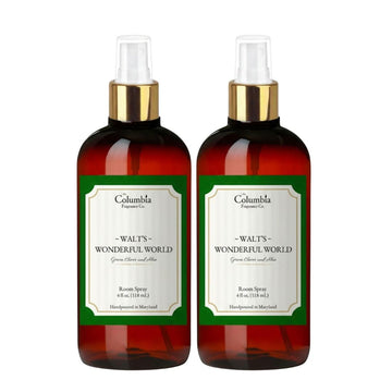 Walt’s Wonderful World Disney Room Spray – Set of 2 – Long-Lasting Disney-Inspired Green Clover & Aloe Scent – Fresh Disney World Hotel & Park Magic Spray – 4 oz Each
