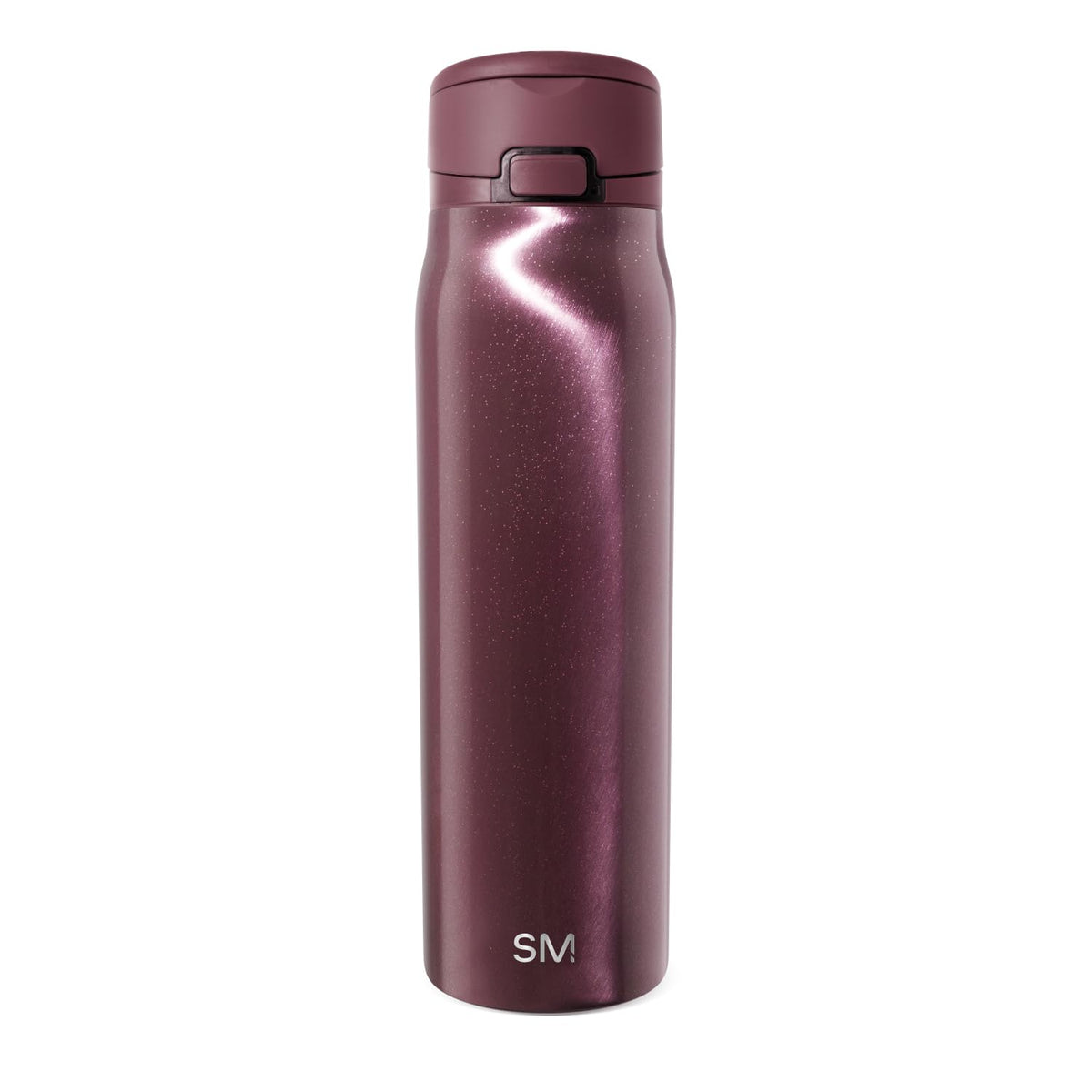 Simple Modern Mesa Loop Water Bottle with Covered Straw and Handle | 30oz Cup Holder Friendly Insulated Stainless Steel Bottles for Travel, Sports and School | Plum Cateye