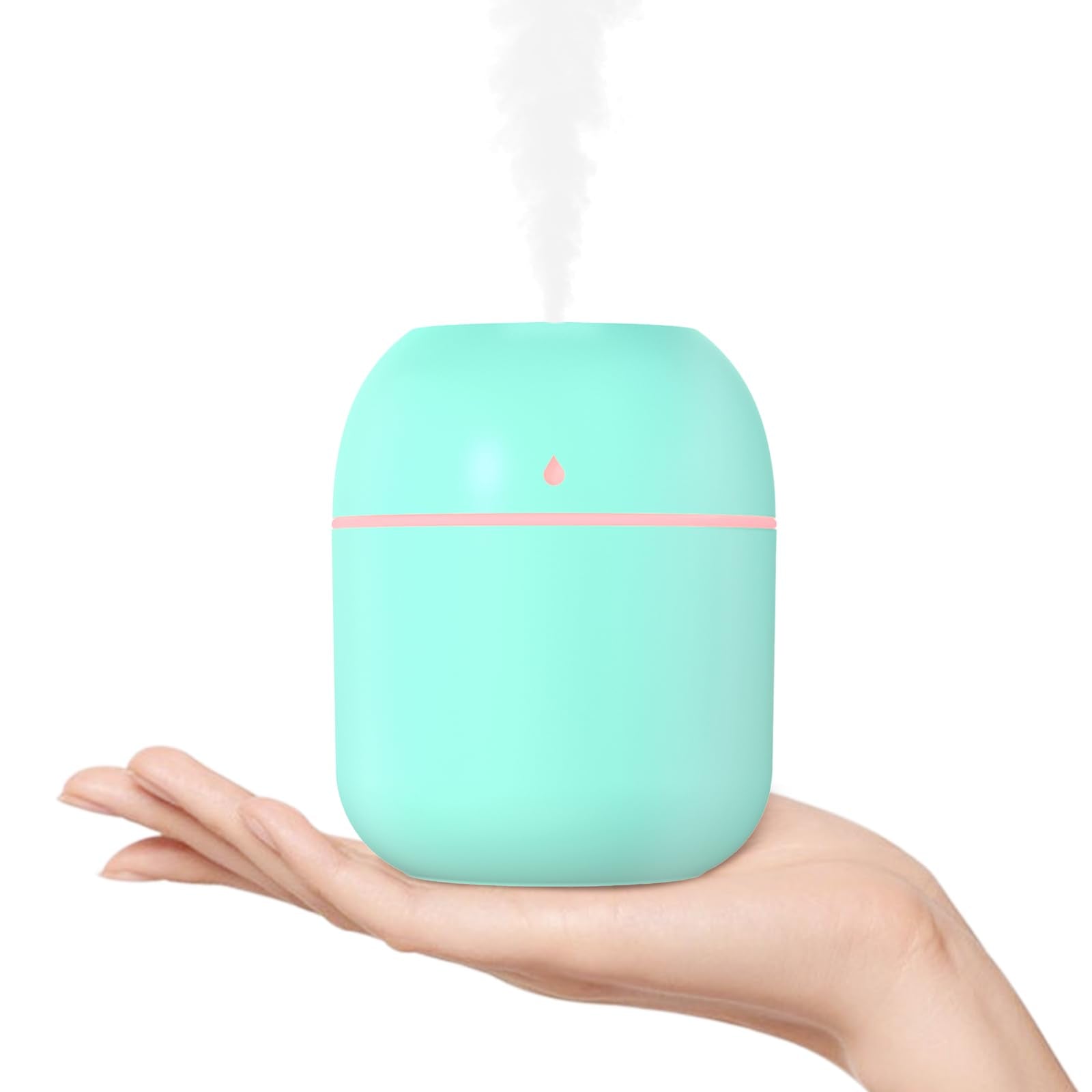 Portable Small Humidifier, USB Personal Desktop Humidifier for Car, Office Room, Bedroom, Auto Shut-Off, 2 Mist Modes, Super Quiet, 220ml, Green