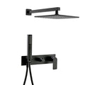 Shower Faucet Set Matte Black, 10" Square Shower Head with Hand Shower, Bidet Sprayer, 3 Function Shower System, Hot and Cold Water Bathroom Faucet
