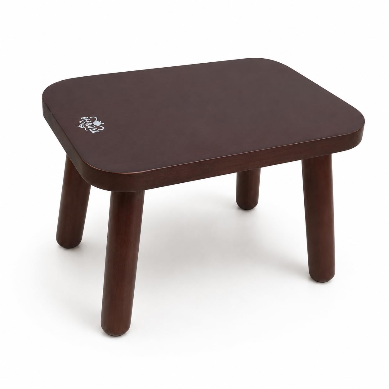 Bee&oak 13.4 Inch Heavy Duty Wooden Step Stools for Adults - Non Slip, 300 Lbs Capacity, Easy Assembly - Ideal Step Stool for High Beds,