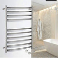 Bathroom Wall Heater Towel Warmer,Heated Towel Rail, Electric Towel Rack Stainless Steel Wall Mounted Electric Heated Towel Rack Warmer with Shelf 10 Heated Bars Bathroom Ac(