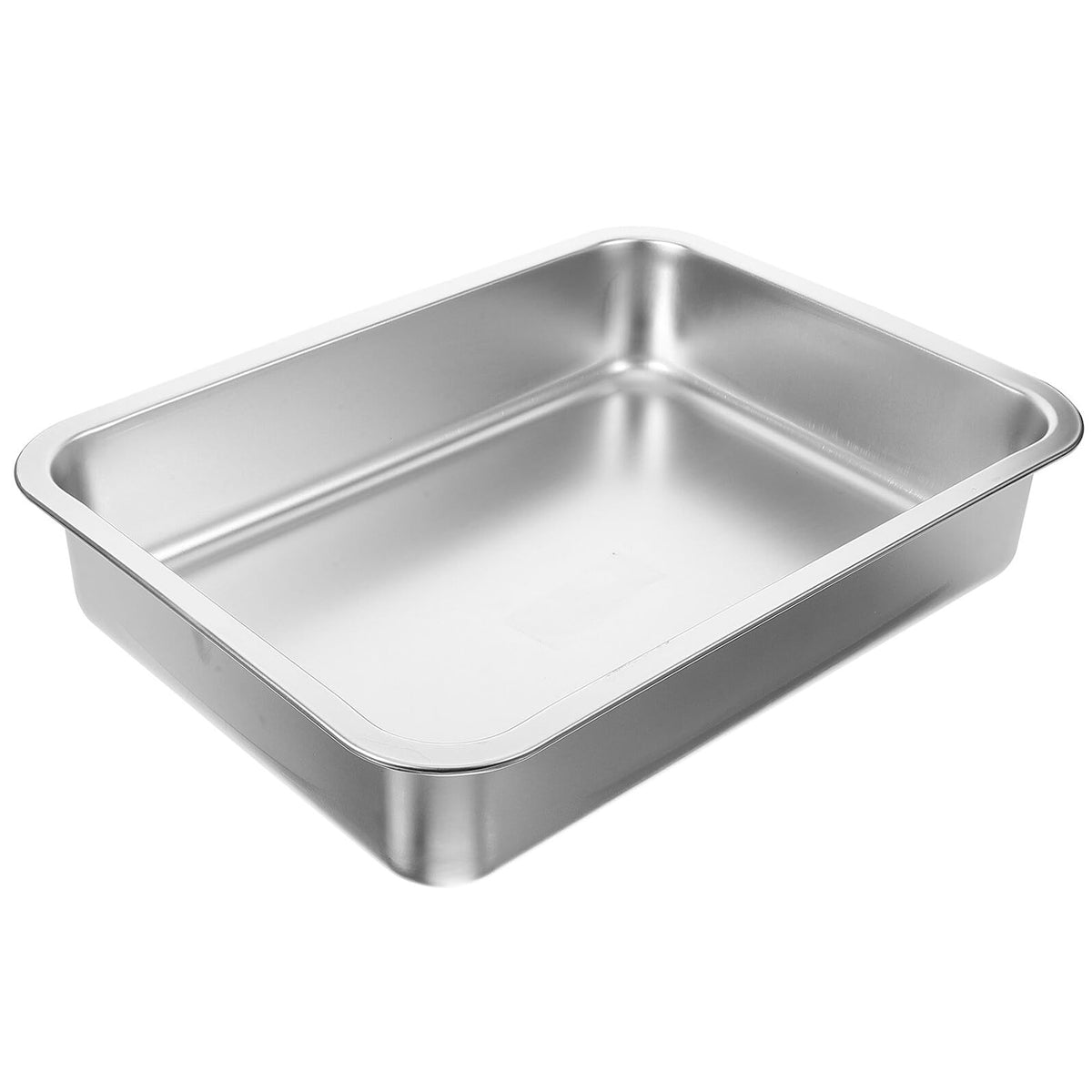 Stainless Steel Cat Litter Tray Open Metal Pan Kitten Toilet with Stable Bottom for Easy pet Housebreaking