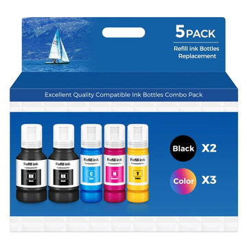 Compatible for EPT502 Ink Refill Bottles ET-2850 ET-3850 ET-4850 ET-15000 Ink Refill for ET 2850 ET 3850 ET-4760 ET-3760 ET-4950 ET-2760 ET-3830 ET 4850 ET 4950 ET 15000 ET 3760 ET-2980 ET-3950 Ink