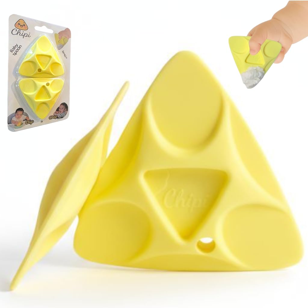 Chipi Baby Spoon – Smarter Baby Steps, First Stage Training, Self-Feeding Utensil, Easy Grip, Choke-Free, Soft Silicone, Pre-Spoon for Puree Toddler Baby Led Weaning (BLW), Essential 6 month
