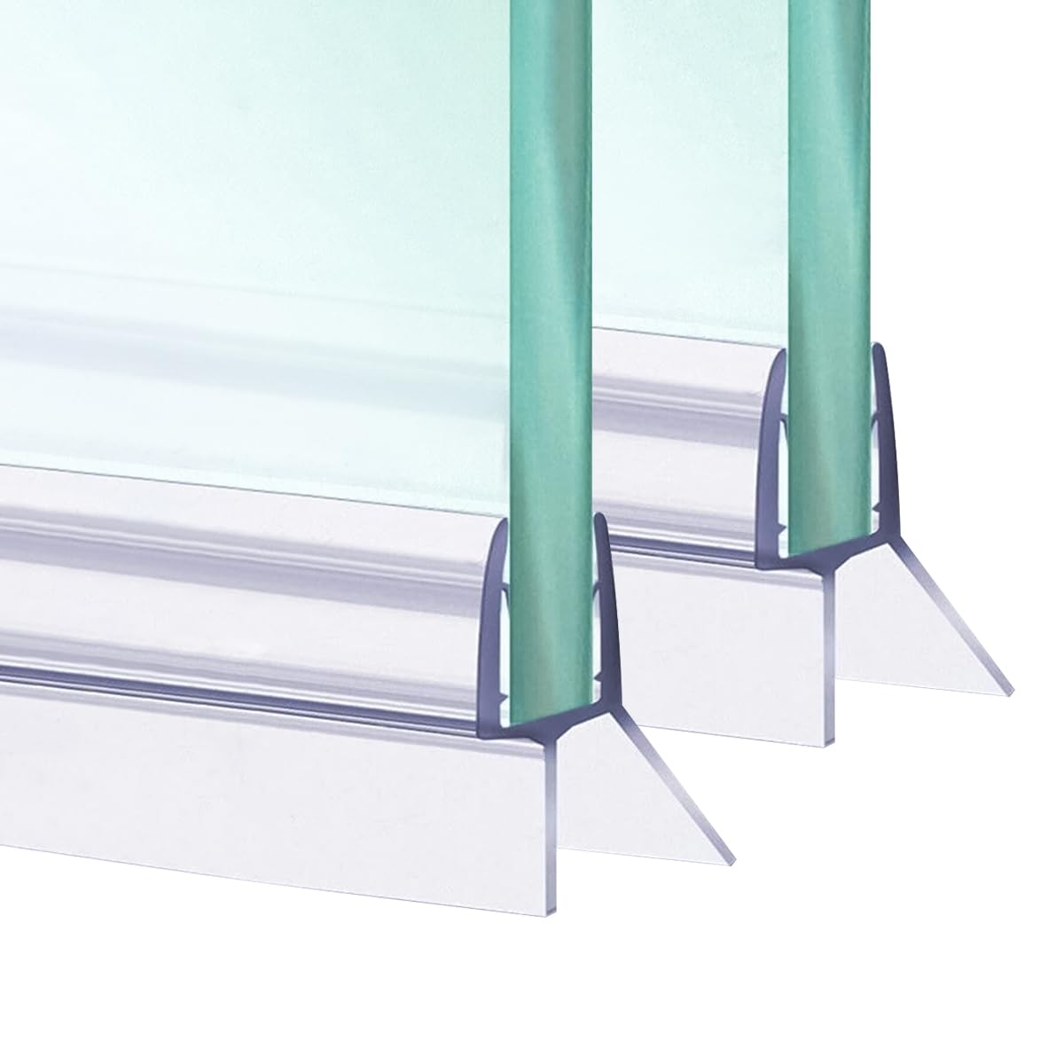 2 Pack 19.68" Frameless Shower Door Bottom Seal for 3/16-Inch (4-6mm) Glass, Shower Door Sweep with Drip Rail, Suitable for 23mm Gap