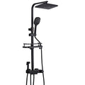 Black Bathroom Shower System Set with Hand Sprayer and Bidet Sprayer, 4 Functions Rainfall Shower Faucet Fixture Wall Mount