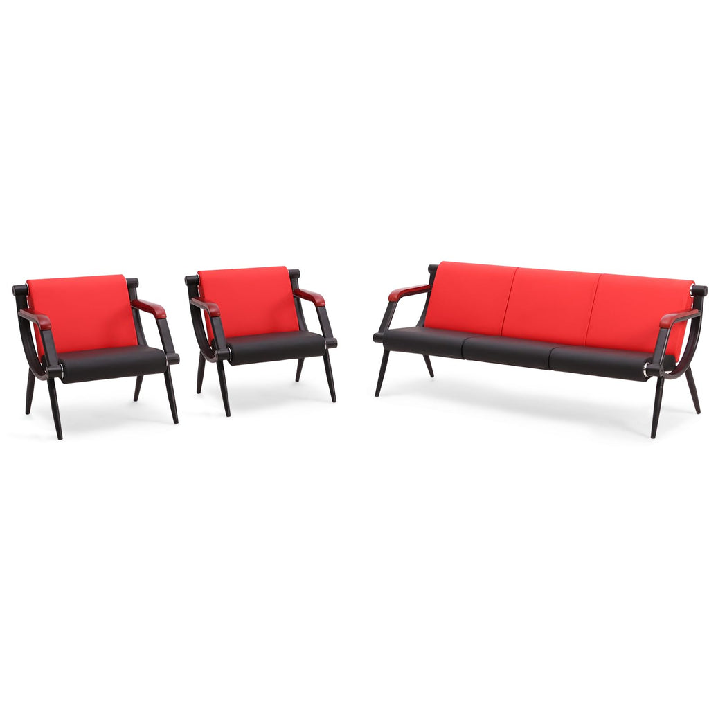 Wonline Waiting Room Chairs Bench, Office Furniture Reception Chairs with Arms, Leather Chairs Is Suitable for