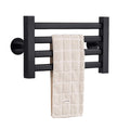 Towel Warmers 4 Bar Electric Heated Towels Rack Wall Mount Drying Rail for Household Bathroom Constant Temperature Heating Black