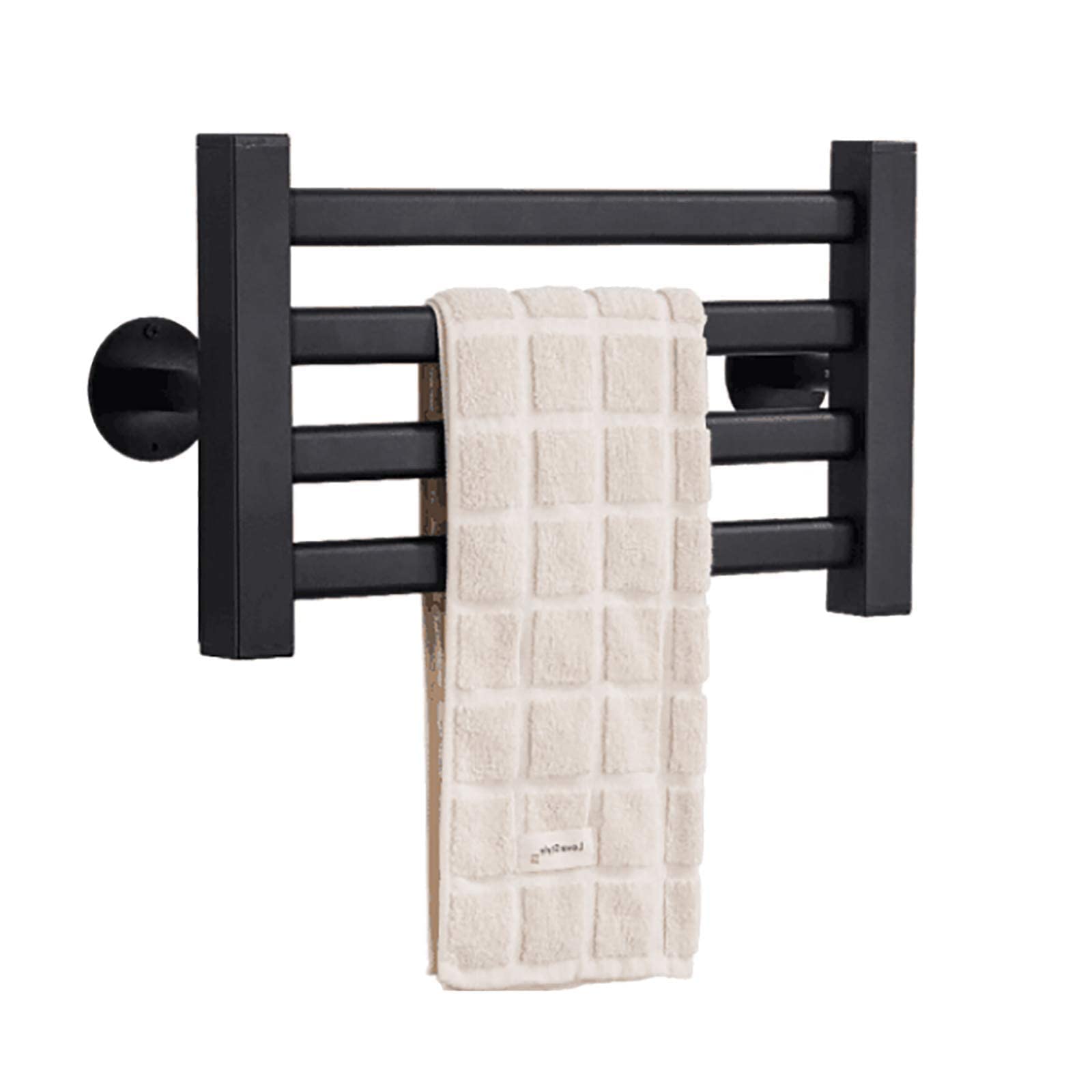 Towel Warmers 4 Bar Electric Heated Towels Rack Wall Mount Drying Rail for Household Bathroom Constant Temperature Heating Black