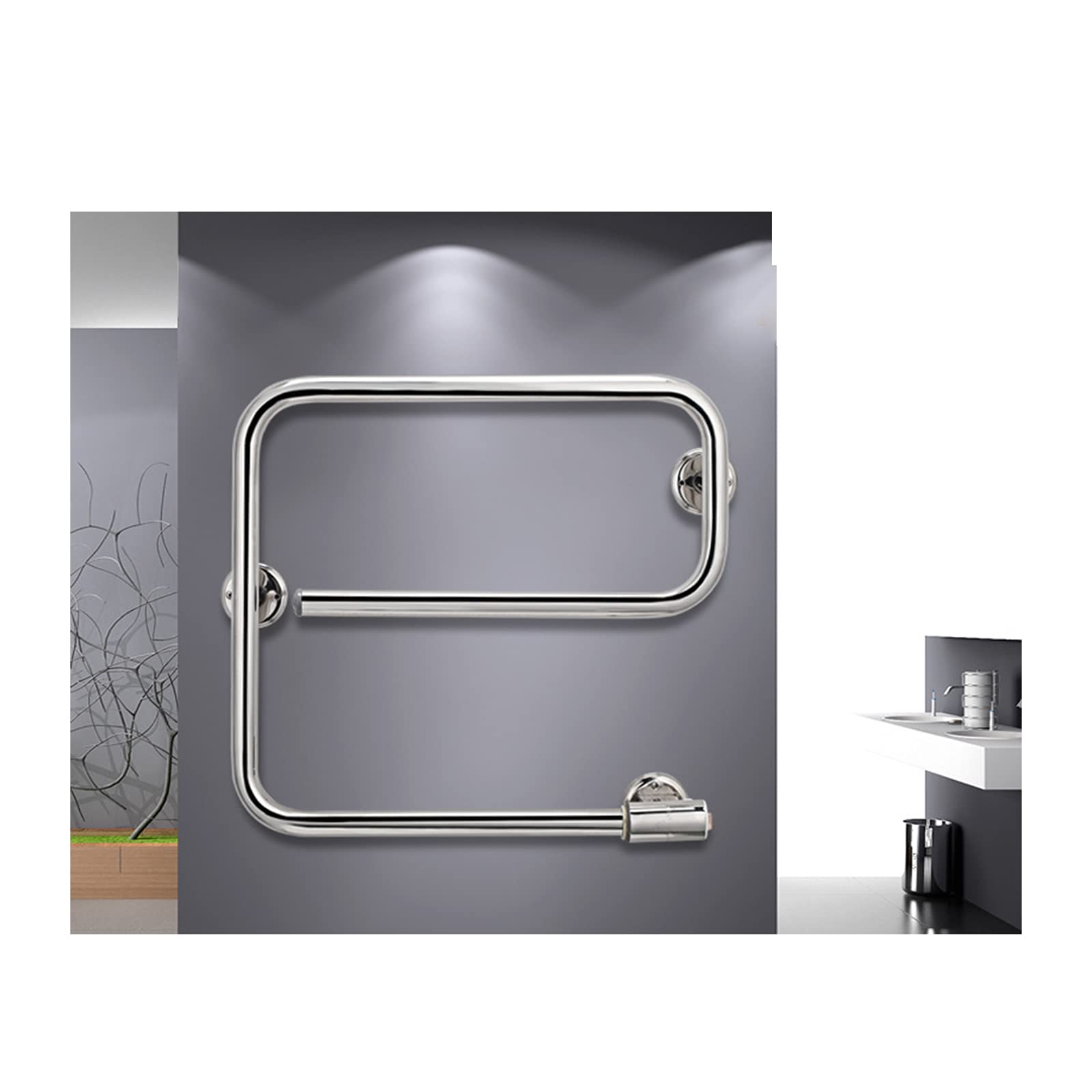 APUM Electric Towel Warmer, 32 Carbon Fiber Electric Heater Towel Rack 304 Stainless Steel Wall Mounted Electric Drying Rack for Bathroom