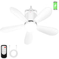 21” Battery Operated Ceiling Fan Light, Portable Ceiling Fan with Remote, Wireless Rechargeable Gazebo Fan Light for Outdoor, for Tent Porch Patio Camping Canopy Chicken Coop Outside