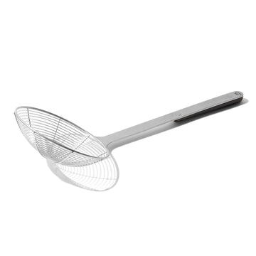 Made In Cookware - Stainless Steel Spider Strainer - Skimmer Ladle for Cooking and Frying - Harbour Blue POM Handle - Kitchen Essentials - Dishwasher Safe