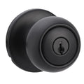 Fanci Basics Exterior Door Knob With Lock, Coastal, Easy to Install, Matte Black