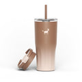 CHEERFUL GOAT Ceramic Lined Coffee Travel Tumbler - Stainless Steel Travel Mug with Ceramic Liner and Lid, 21 OZ Cup for Hot and Cold Beverages at Home or on the Go (Latte Ombre)