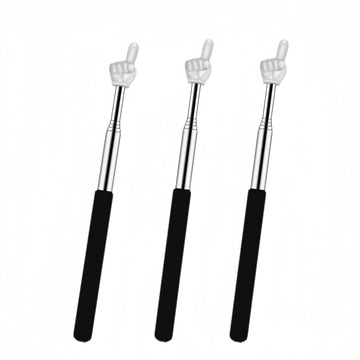 Pointer Finger Stick Extendable?Teacher Pointer for Classroom 3PCS (Black) | Finger Design?Retractable Hand Pointer For Whiteboard?Blackboard?Presentation?Picture Books,Elementary Must-Have Supplies