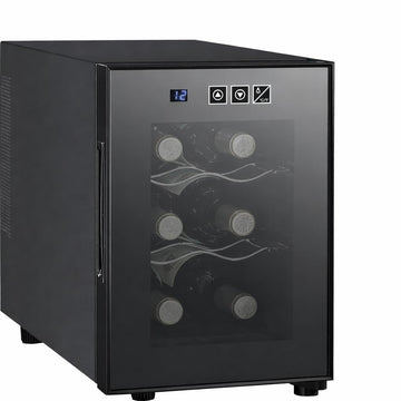 Koolatron 6 Bottle Wine Fridge – Freestanding Wine Cooler with Glass Door, 0.6 cu ft (16 L) Beverage Can Refrigerator, Digital Temperature Control, Ideal for Red, White & Sparkling Wine, Champagne
