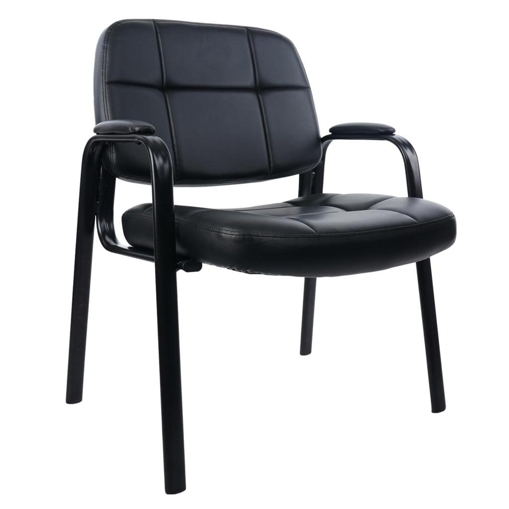 Clatina Office Guest Chair with Bonded Leather Padded Arm Rest Morden Style with Sled Base for Reception Meeting Conference and Waiting Room