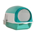Pet Supplies, Hooded Cat Litter Box with Scoop, Large Enclosed Kitty Pan(Blue)