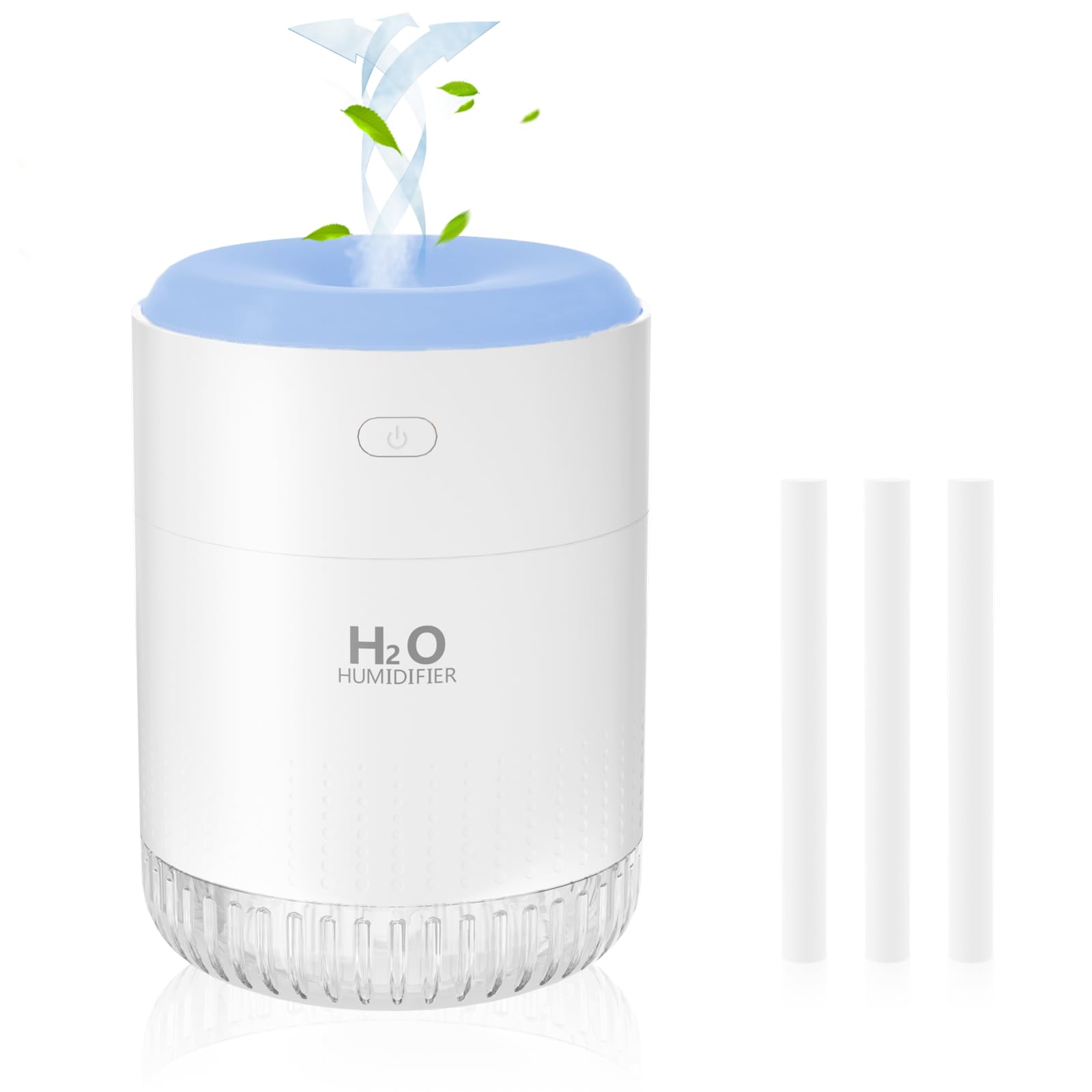 SZO Portable Mini Humidifier, 500ML USB Personal Cool Mist Humidifiers for Bedroom Office Travel Desk, Whisper Quiet 20dB with 2 Mist Modes & Auto Shut-Off, Small Desktop Humidifier?WSQ02 white?