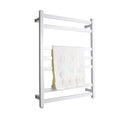 APUM Electric Towel Warmer Bathroom Radiator, Wall Mounted Electric Heated Towel Rack Black, 304 Stainless Steel Heated Towel Rail 7 Bar Bath Towel Heater (White Plug in)