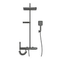 Rain Shower System, LED Digital Display Bathroom Shower Faucet Set 4 Functions Shower Fixtures Wall Mounted Shower Kit with Rain Shower Head, Handheld Shower Head, Tub Spout, Bidet