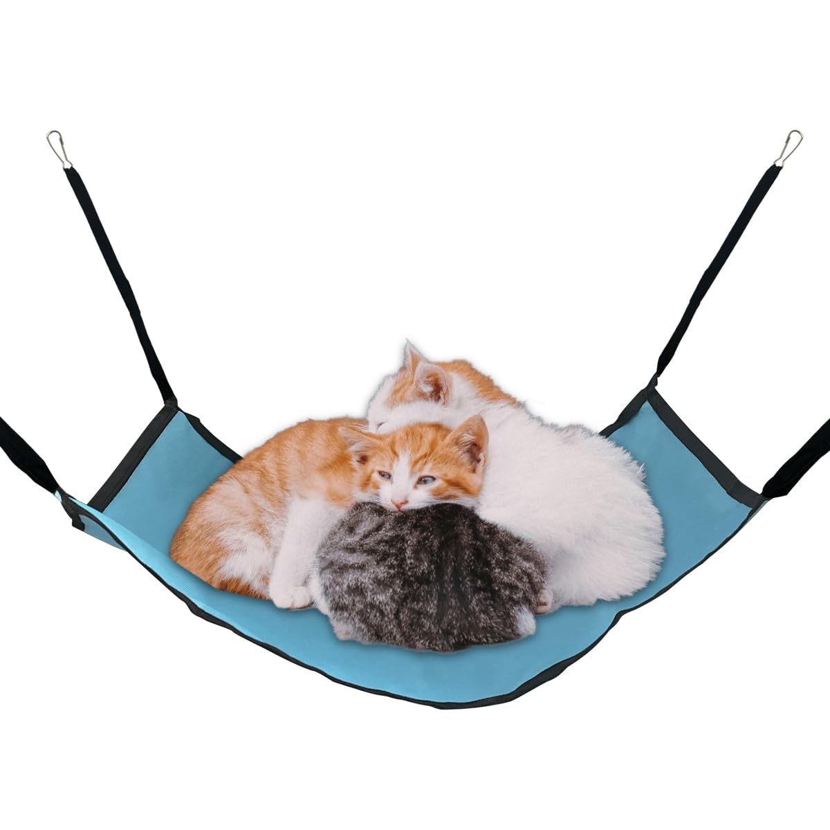 Cat Hammock for Cage Hanging ?Summer Breathable Coolness Oxford Cat Hammock Bed?with Straps and Metal Hooks Bed for Cats Small Dogs Rabbits