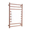 APUM 10-Bar Wall Mounted Towel Warmer - Rose Gold Energy Efficient 100W Electric Heated Towel Rack for Bathroom Stainless Steel Towel Heater