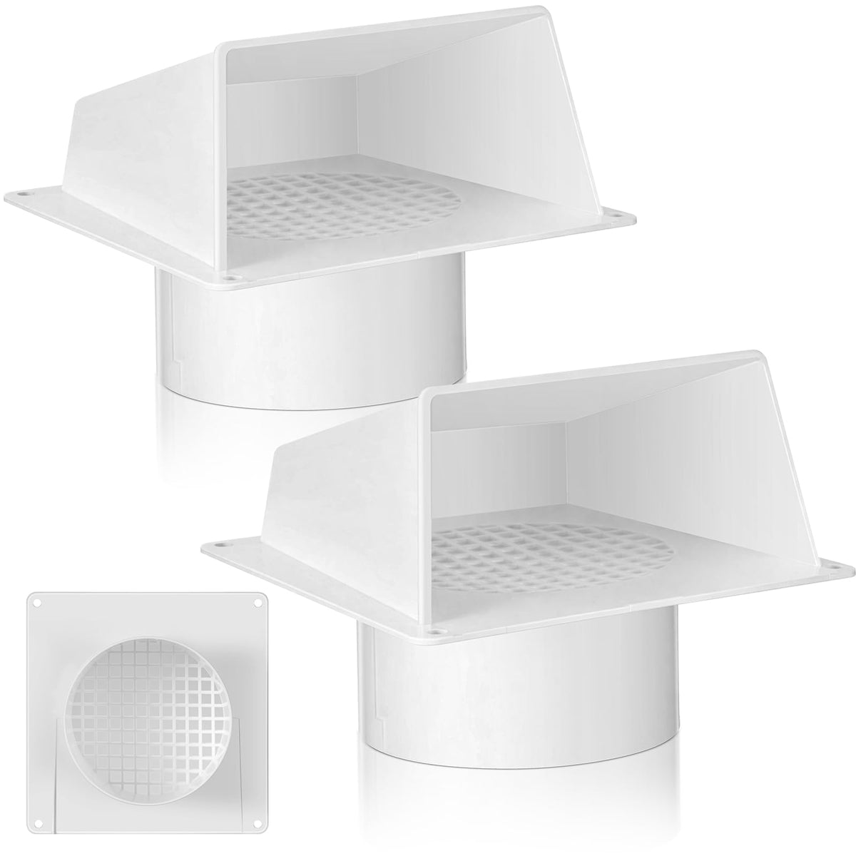 Frienda 2 Pcs Outside Air Shield 3.83 Inch Fireplace Vent Cover Outside Fireplace Heat Shield for House Chimney Stoves Fresh Air Intake Vent