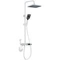 Shower System White Thermostatic Digital Display Shower Fixture Combo Set Brass Bathroom Shower Faucet with Rain Shower Head,Handheld Shower Head and Handheld Bidet Sprayer