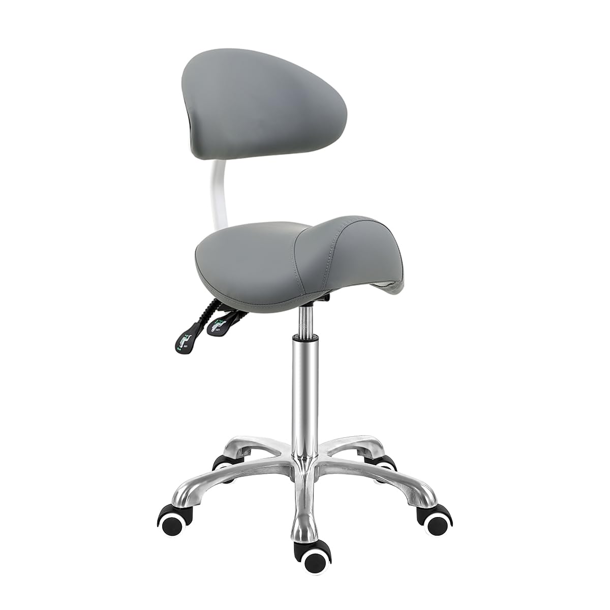 Antlu Saddle Stool Chair with Back Support - Ergonomic Esthetician Seat Saddle Stool for Salon Tattoo Spa Medical Dentist Clinic (with