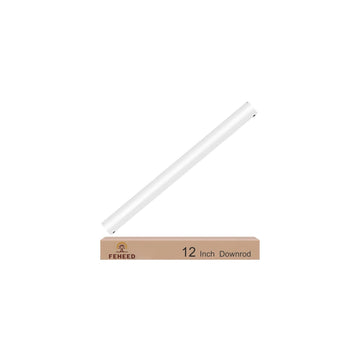 12 Inch Ceiling Fan Downrod, 1" Diameter White Ceiling Fan Extension Rod (No Threads),Universal Down Rods for Ceiling Fans,Easy Installation