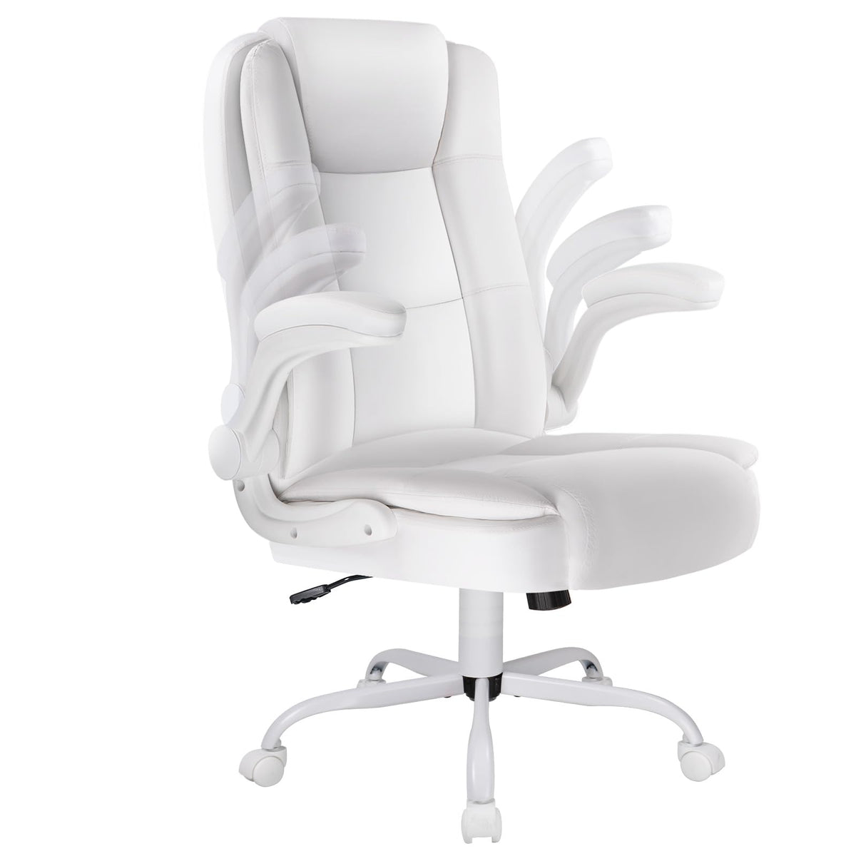 Lemberi Flip-up Arms Office Desk Chair, Big and Tall Managerial Executive Chair, High Back Computer Chair, Ergonomic Adjustable Height Pu