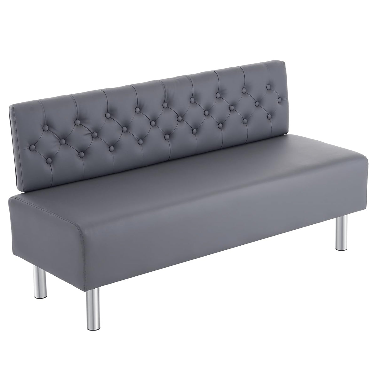Omysalon Waiting Room Bench with Back, 58.6’’ Office Guest Chair Upholstered Reception Seating, Lobby Furniture for Beauty Salon Barbershop