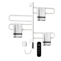 Heated Towel Racks for Bathroom Electric Towel Warmer Heated Towel Rack Wall Mounted, 180 Degree Rotation, IPX5 Waterproof, 110V, 0.22HP,White