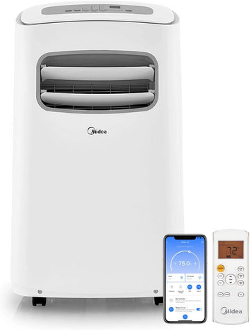 MIDEA 8,200 BTU Portable Air Conditioner SACC (10,000 BTU ASHRAE) up to 350 Sq. Ft. 3-in-1, Cools,Ventilates & Dehumidifies, WiFi with MSmartHome APP and voice control (Renewed)