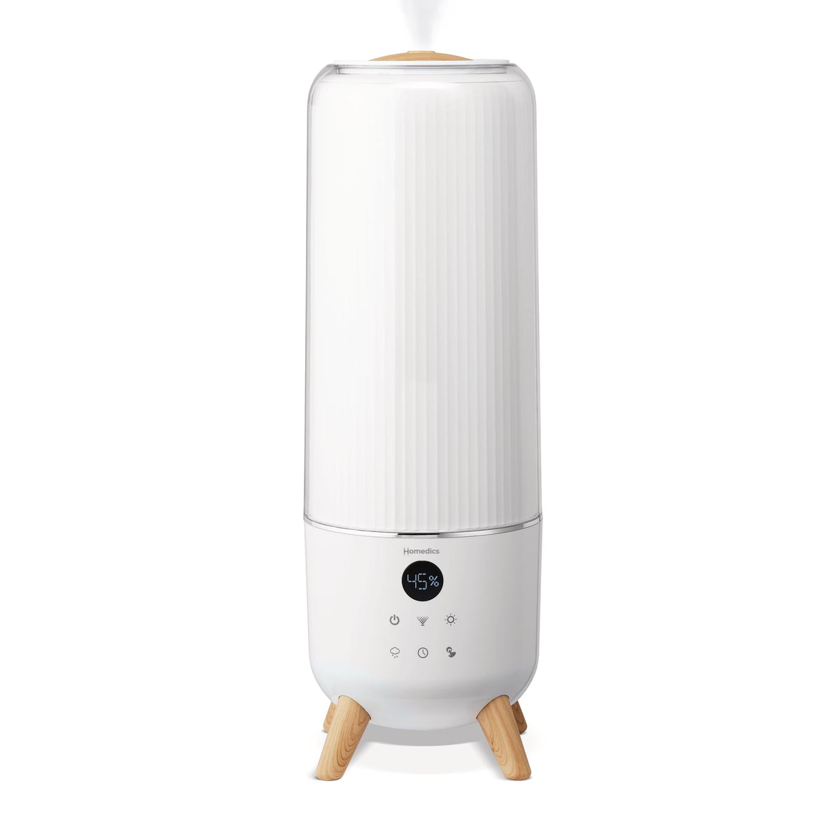 Homedics Cool Mist Ultrasonic Humidifier for Bedroom, Large Room Humidifier, Top-Fill 1.47-Gal Tank, Essential Oil Pads, Built-In Timer, 3 Mist Settings, Air Humidifier for Home, Office, Plants