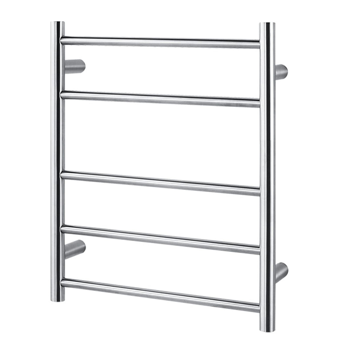 Electric Bathroom Heated Towel Rail Radiator, Wall Mounted Towel Warmer with 5 Polished Bars, 60W 304 Stainless Steel Heated Towel Drying Rack, 600X500x125mm,Hardwired (Hardwired)